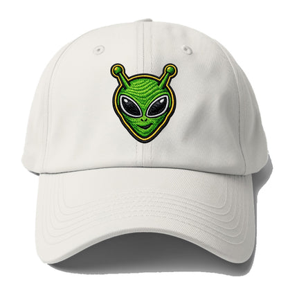 ALIEN MARTIAN - green alien with antenna in green , little green man - Baseball Cap - Off White