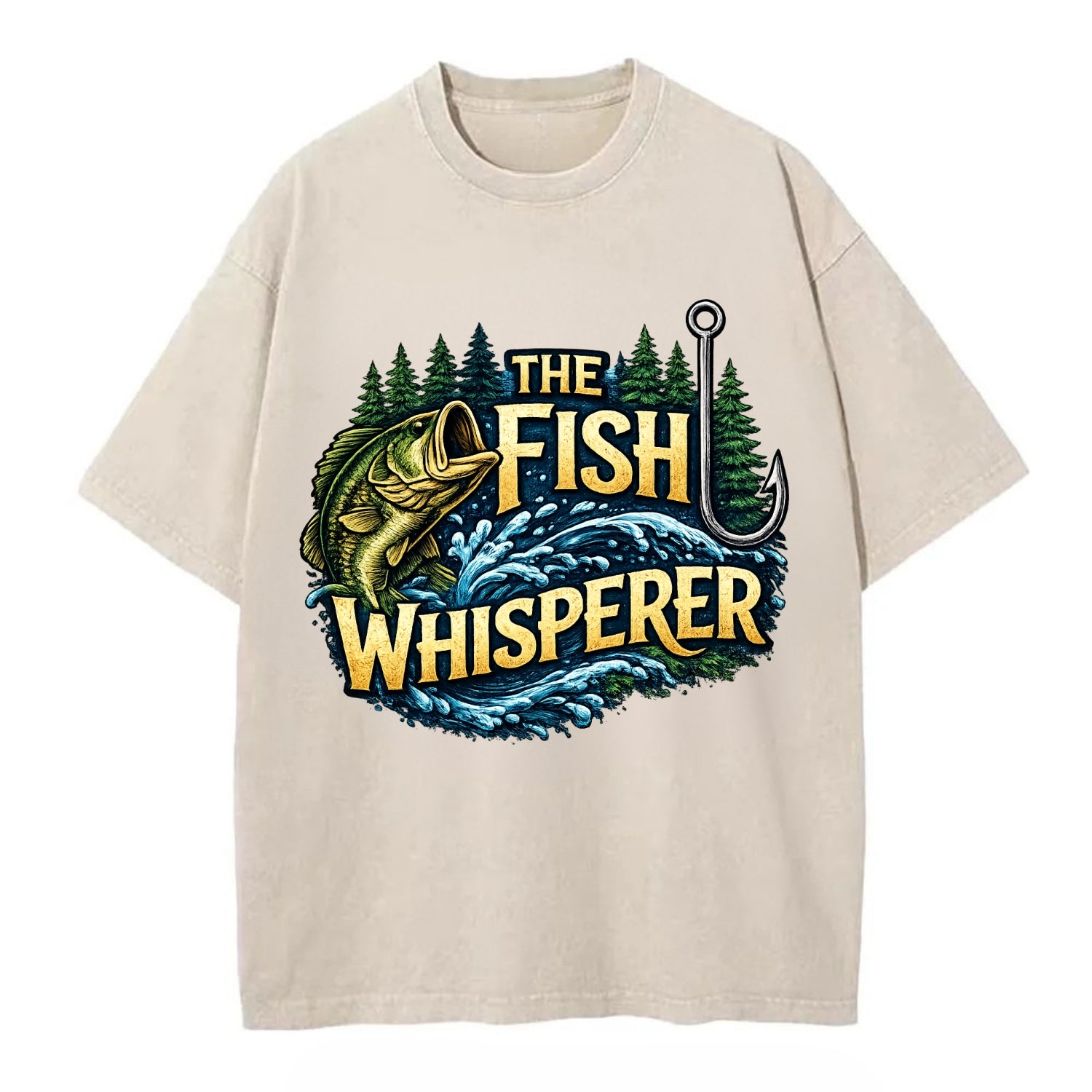 Fish Whisperer - Vintage T-shirt - Off White