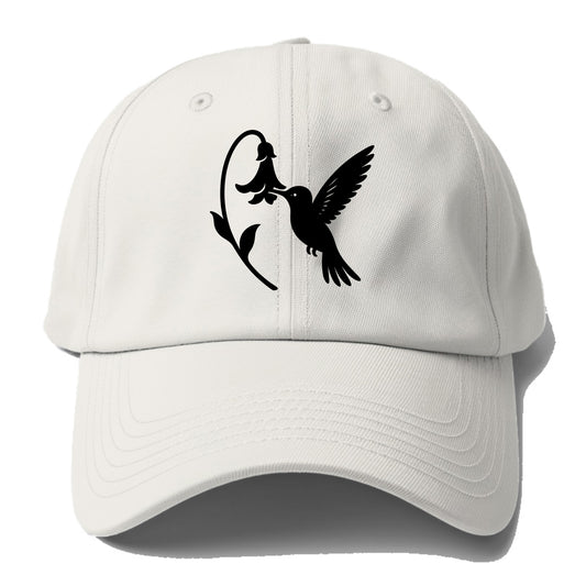 Hummingbird hovering at flower - Baseball Cap - Off White