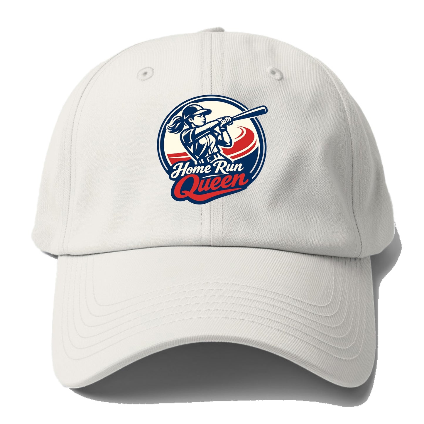 Feminine Power at Bat - Baseball Cap For Big Heads - Off White
