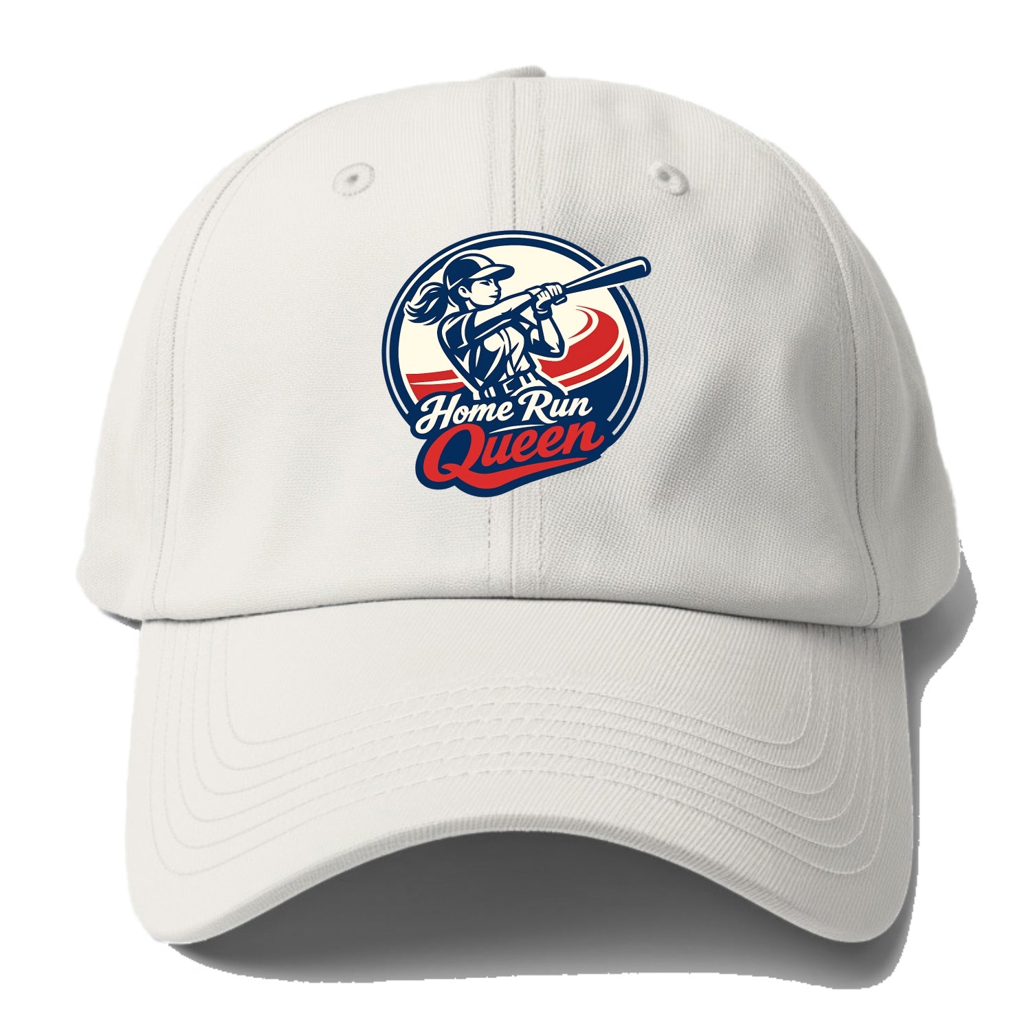 Feminine Power at Bat - Baseball Cap For Big Heads - Off White