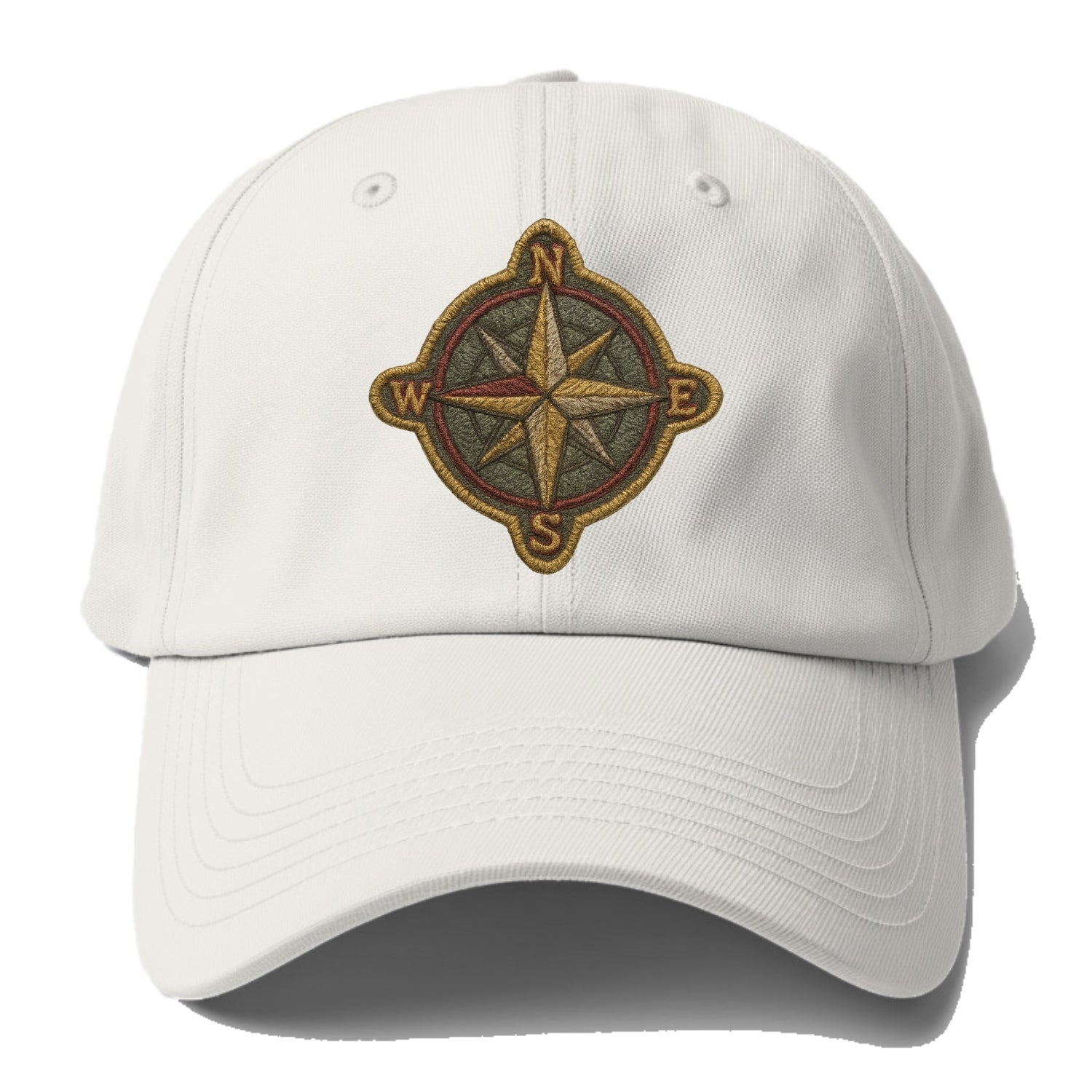 Compass rose with cardinal directions - explorer symbol - Baseball Cap For Big Heads - Off White