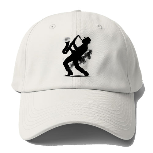 Saxophonist playing jazz in smoky room - Baseball Cap