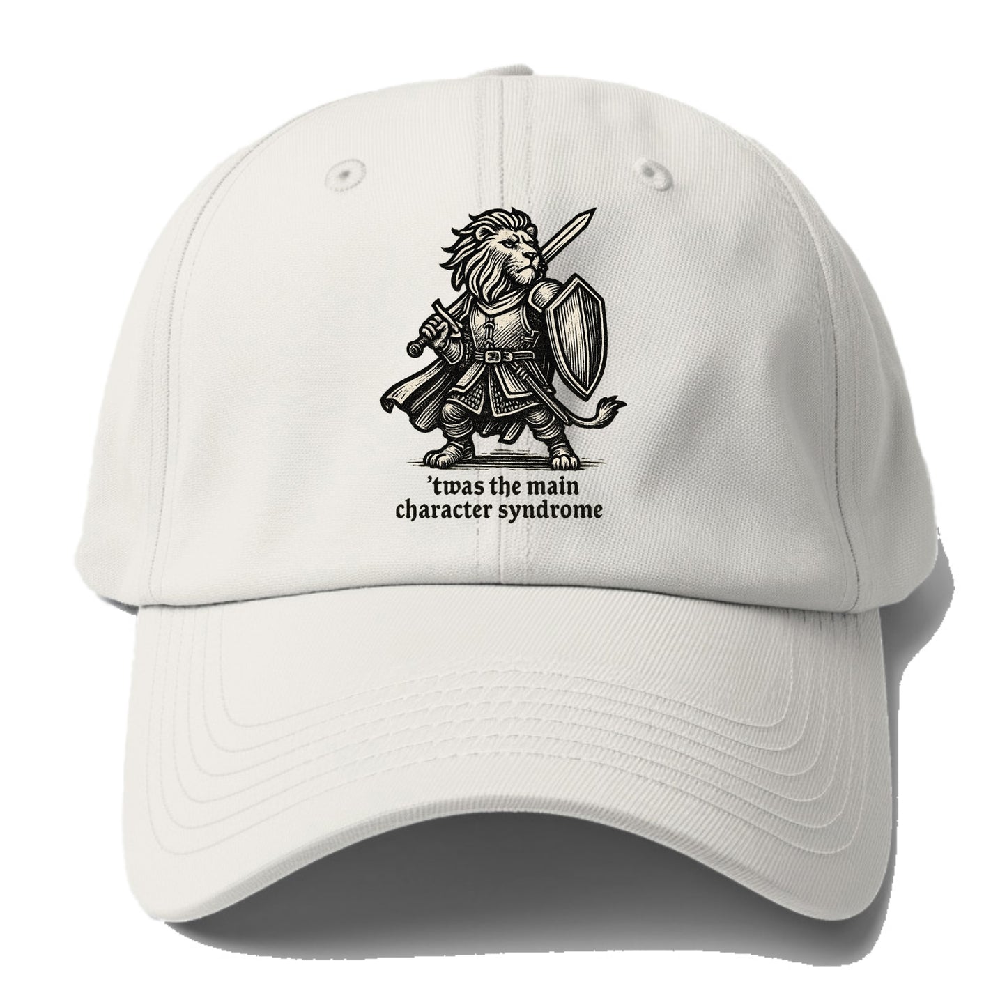 Main Character Syndrome Lion  - Baseball Baseball Cap For Big Heads - Off White