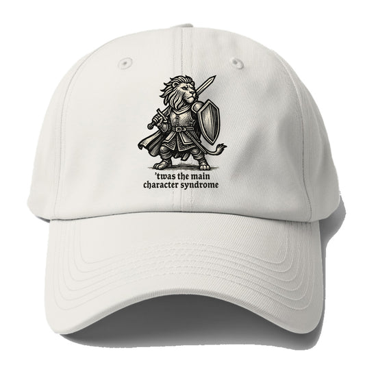 Main Character Syndrome Lion  - Baseball Baseball Cap For Big Heads - Off White