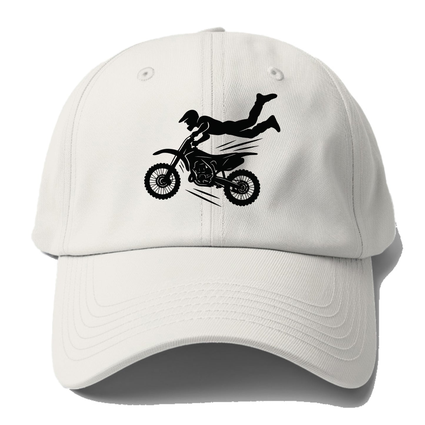 Motocross rider airborne trick - Baseball Cap For Big Heads - Off White