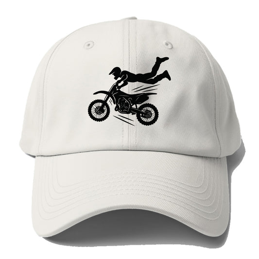 Motocross rider airborne trick - Baseball Cap For Big Heads - Off White