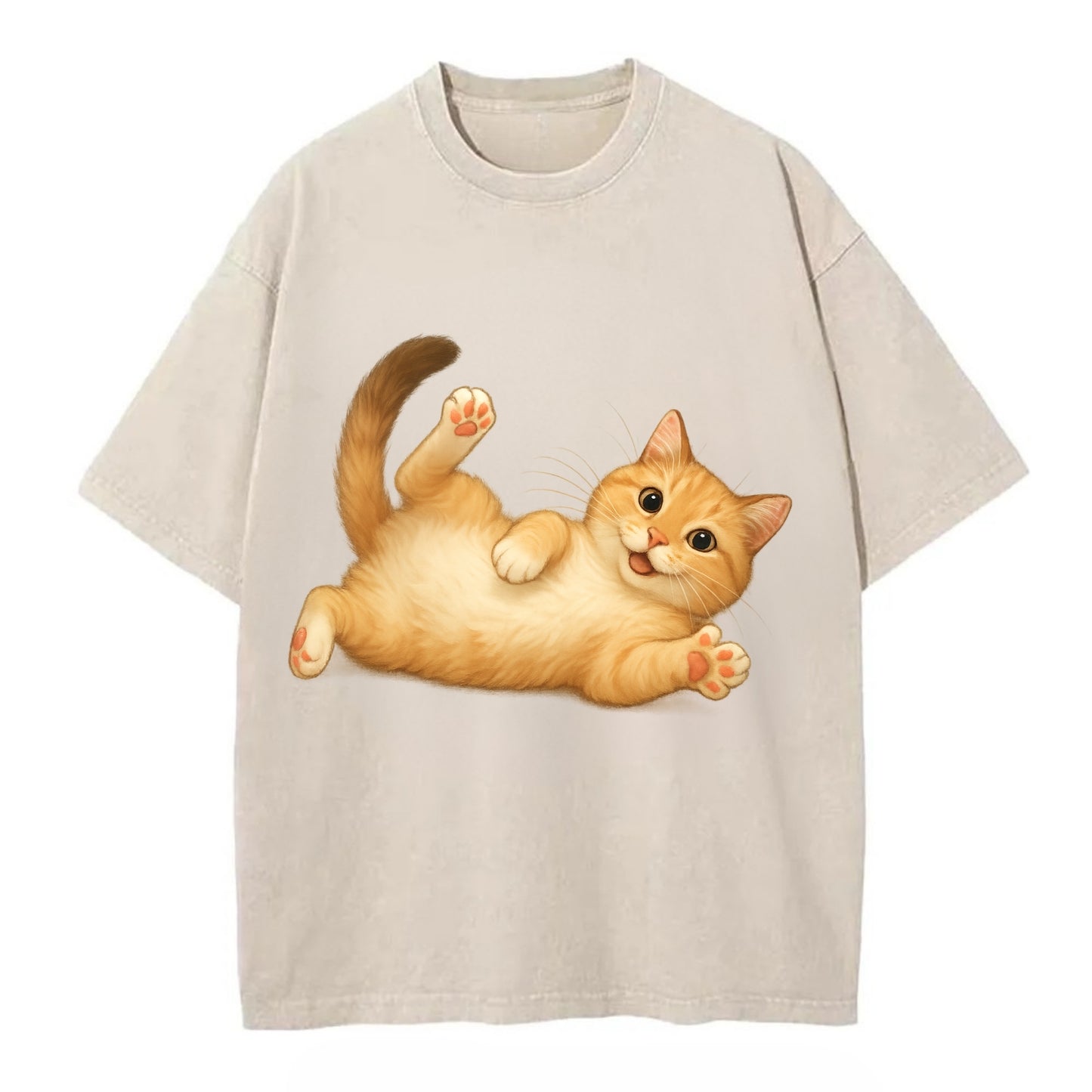 Therapy Cat  - Vintage T-shirt - Off White