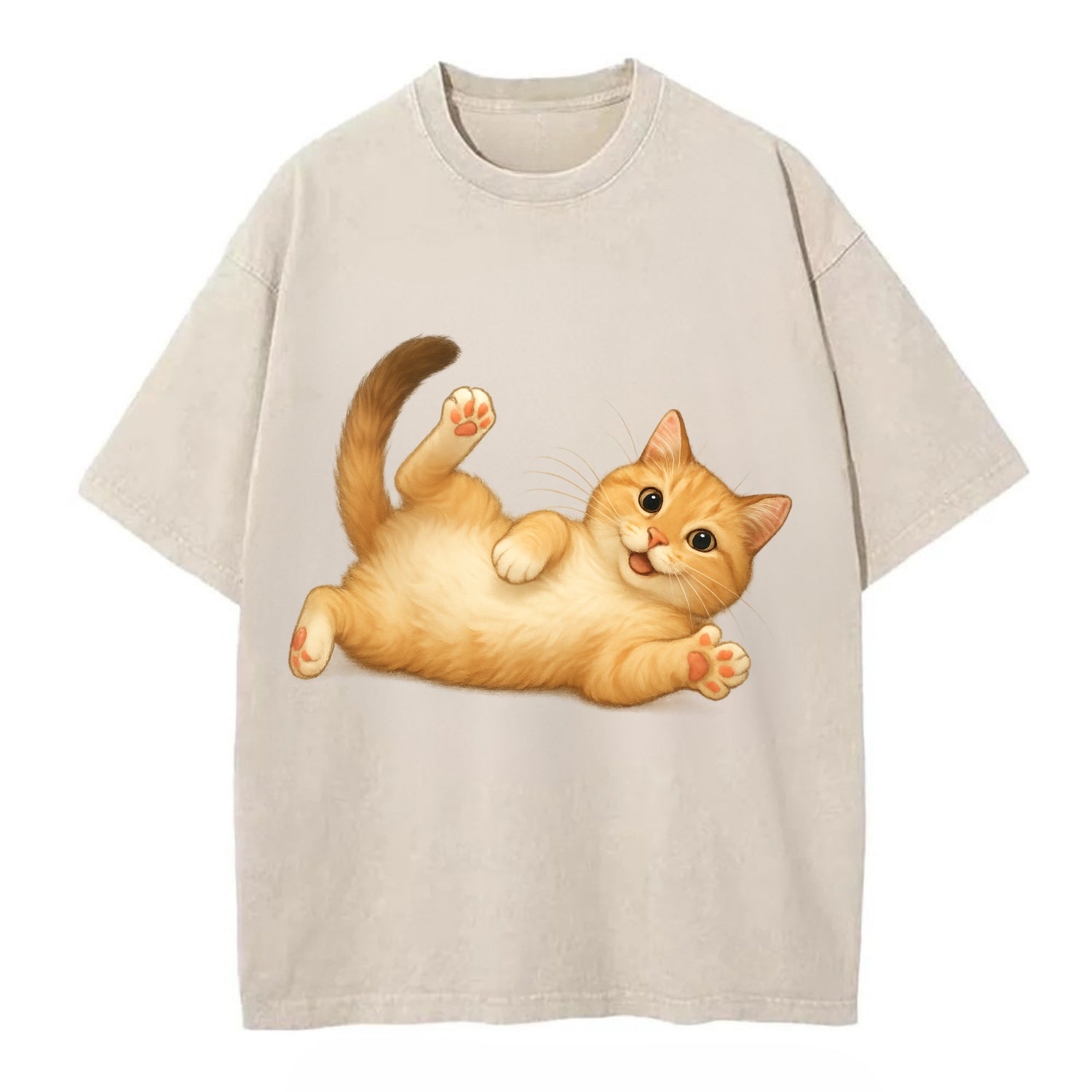 Therapy Cat  - Vintage T-shirt - Off White