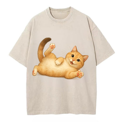 Therapy Cat  - Vintage T-shirt - Off White