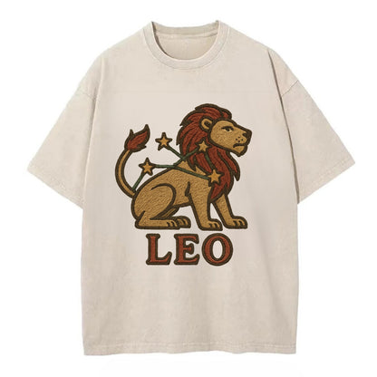 Leo Lion  - Vintage T-shirt - Off White