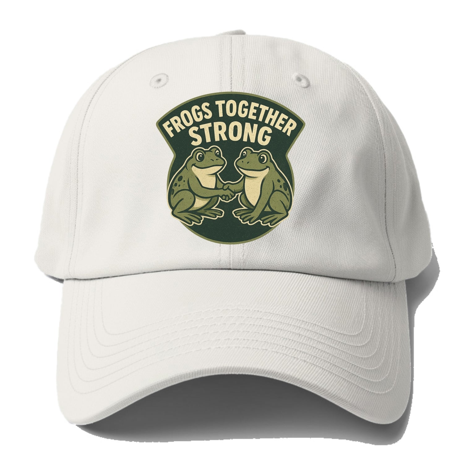 Frogs Together Strong 3 - Baseball Cap For Big Heads - Off White