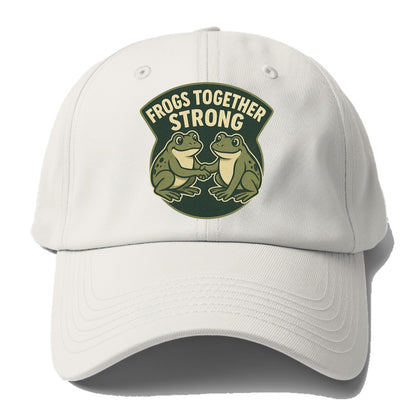 Frogs Together Strong 3 - Baseball Cap For Big Heads - Off White
