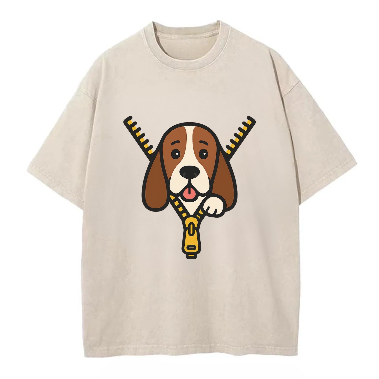 Basset Hound - Vintage T-shirt - Off White