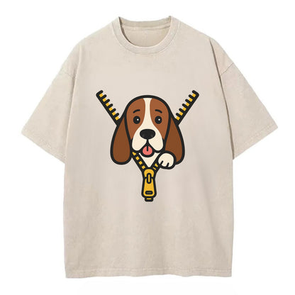 Basset Hound - Vintage T-shirt - Off White