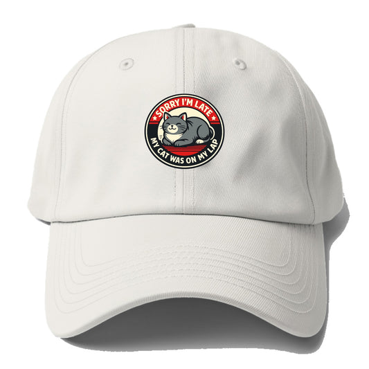 Charming Cat Loaf Excuse Emblem - Baseball Cap - Off White