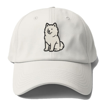 Samoyed - White fluffy embroidered desig Baseball Cap For Big Heads - Off White