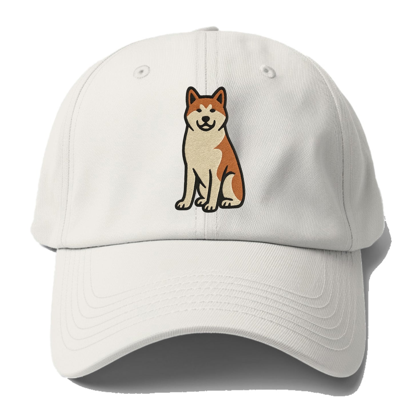 Akita - White and red sitting pose - Baseball Cap - Off White