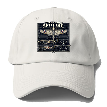 Spitfire Blueprint - Baseball Cap For Big Heads - Off White