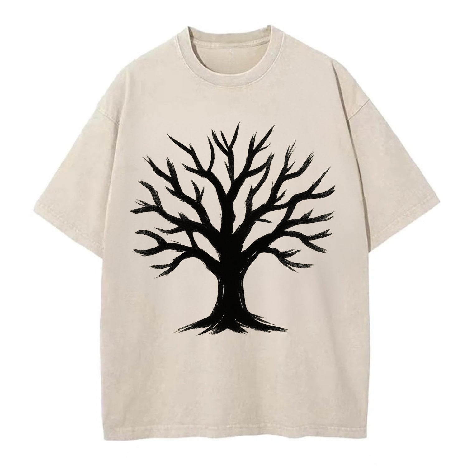 Tree with many branches - community strength ink art - Vintage T-shirt - Off White