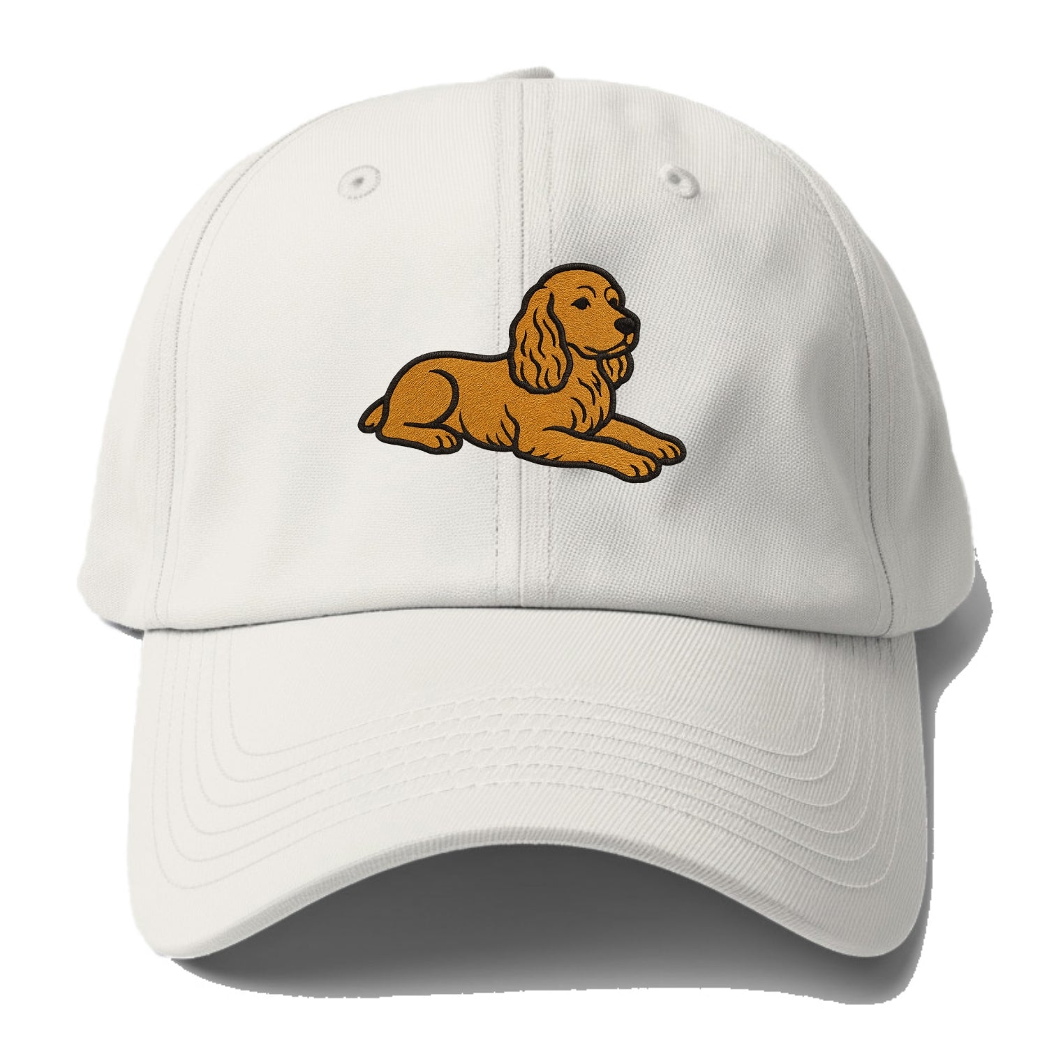Cocker Spaniel - Golden colored relaxed Baseball Cap For Big Heads - Off White