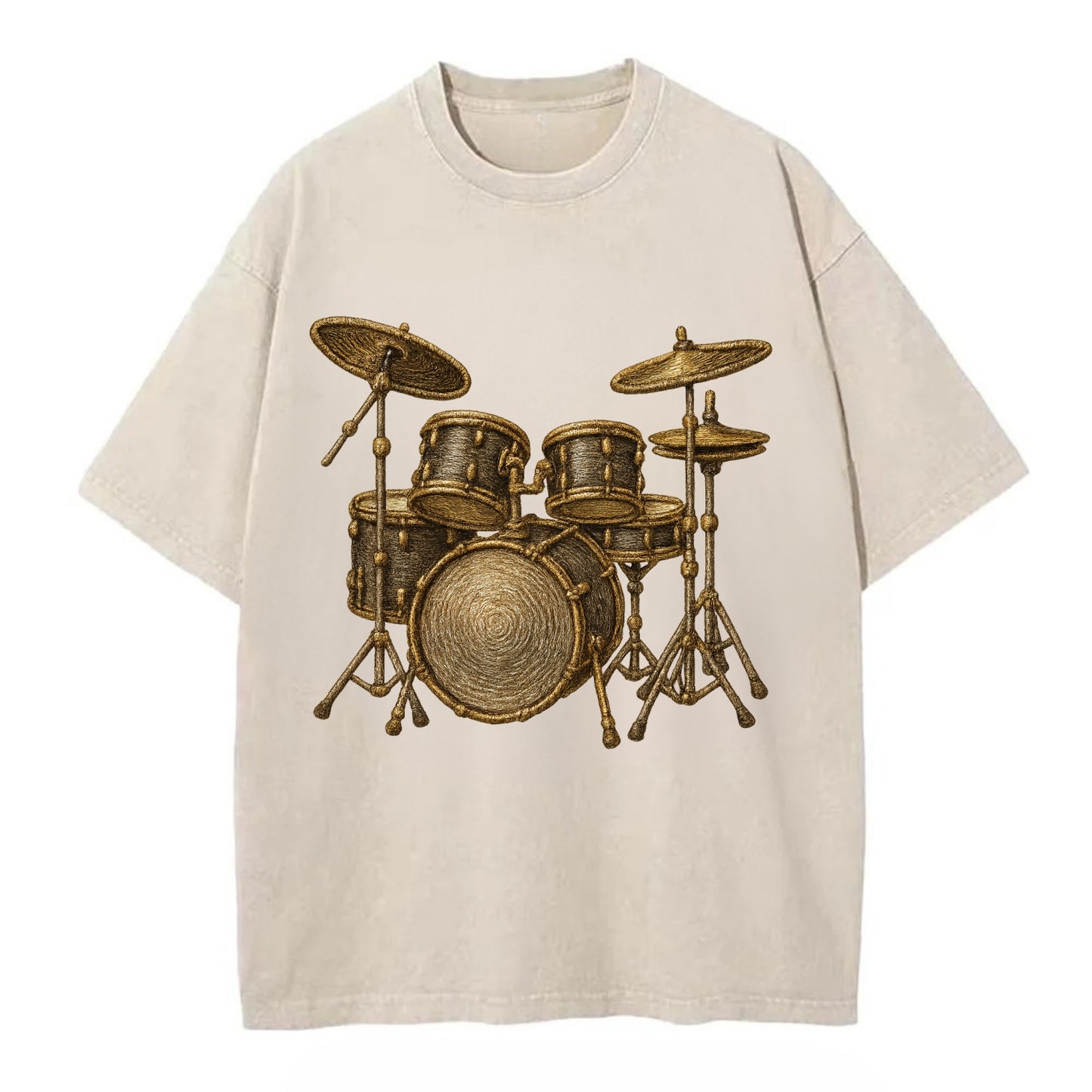 Drum Kit  - Vintage T-shirt - Off White
