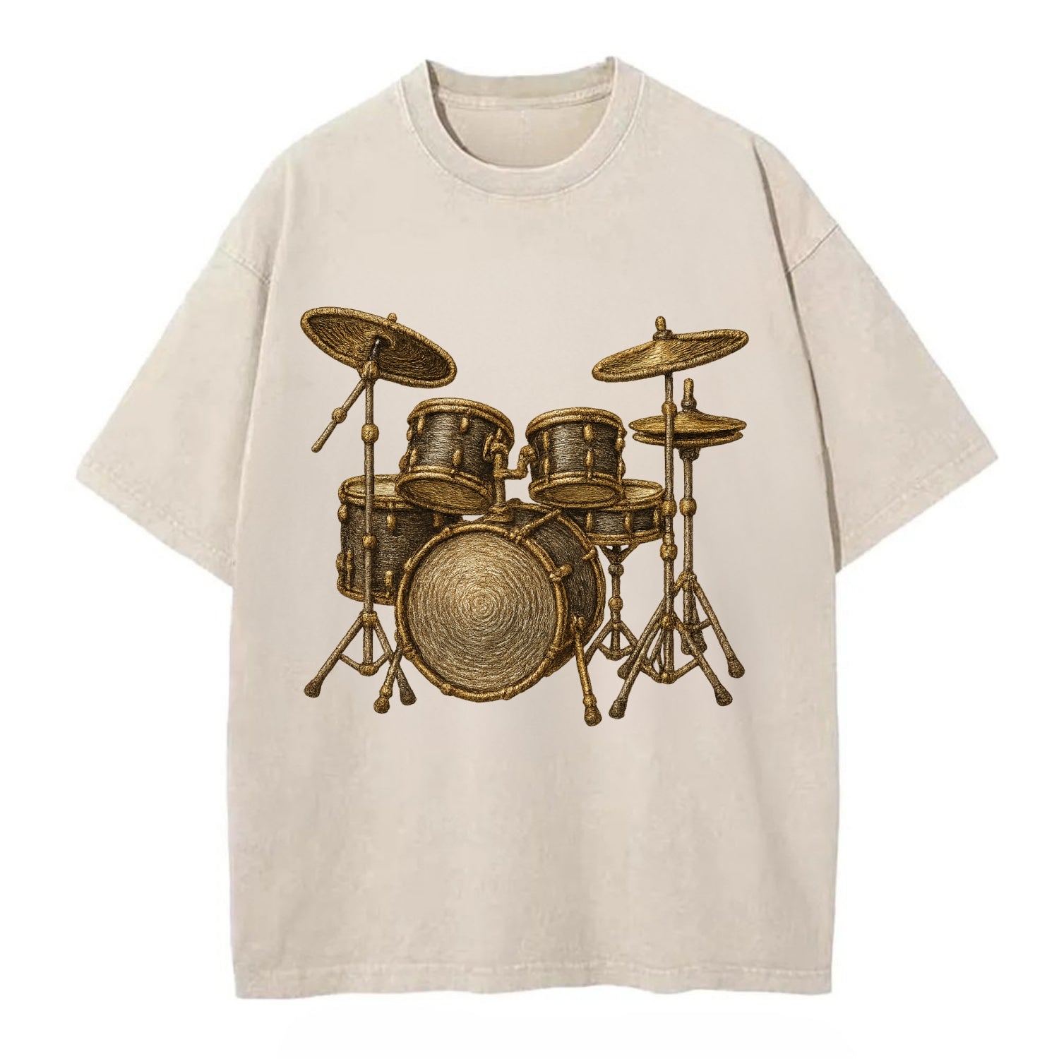 Drum Kit  - Vintage T-shirt - Off White