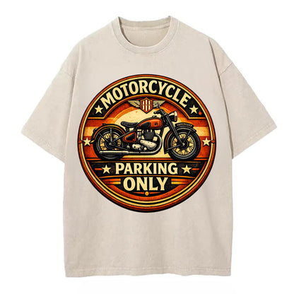 Motorcycle Parking Only - Vintage T-shirt - Off White