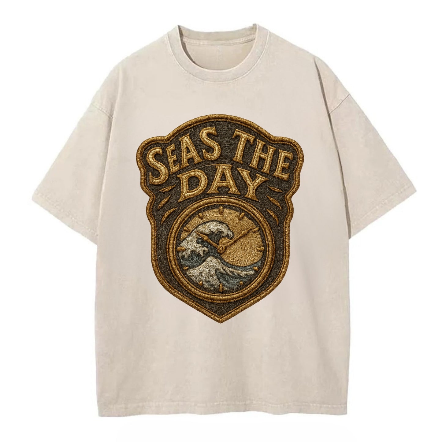 Seas The Day  - Vintage T-shirt - Off White