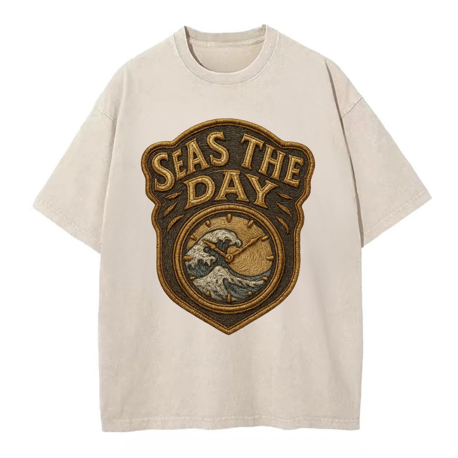 Seas The Day  - Vintage T-shirt - Off White