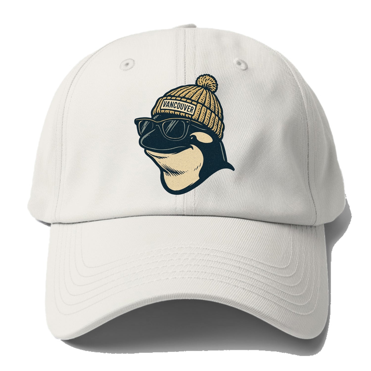 Vancouver Orca wearing Vancouver beanie - Baseball Cap - Off White