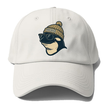 Vancouver Orca wearing Vancouver beanie - Baseball Cap - Off White