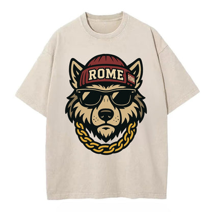 Rome Wolf - Vintage T-shirt - Off White