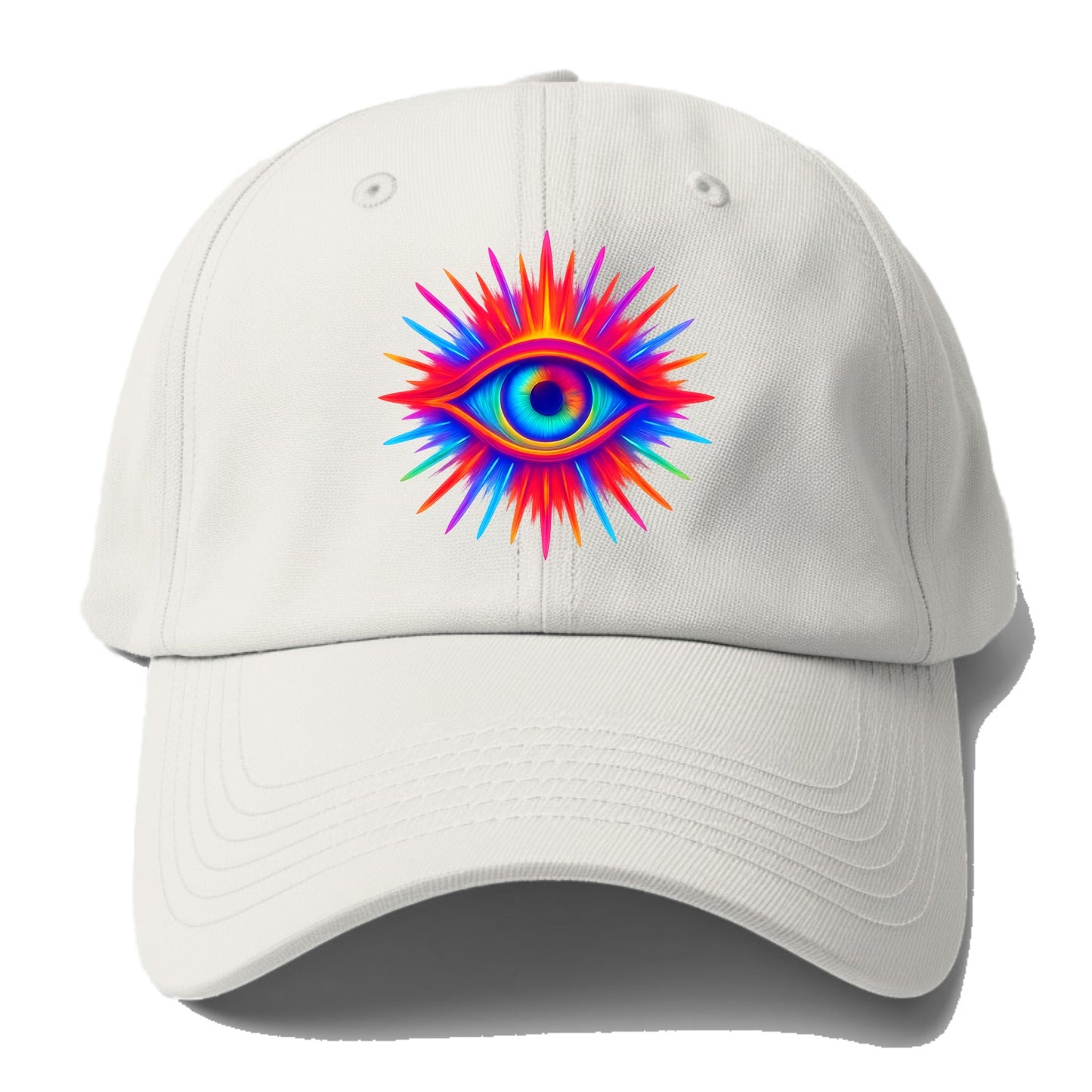 Rainbow Third Eye - Prismatic eye radiat Baseball Cap For Big Heads - Off White