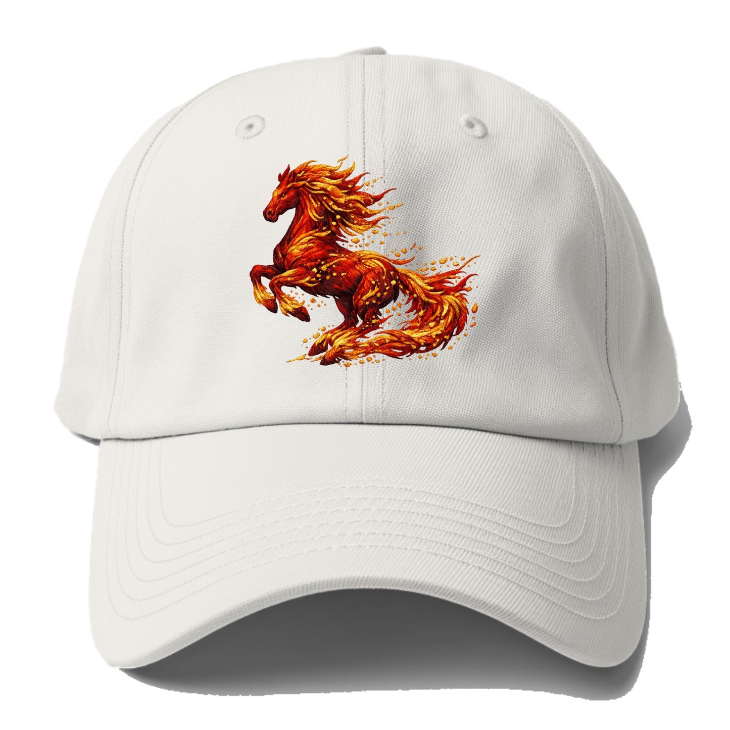 EMBER RISING | Sparks forming into horse shape | Particles of fire | - Baseball Cap For Big Heads - Off White