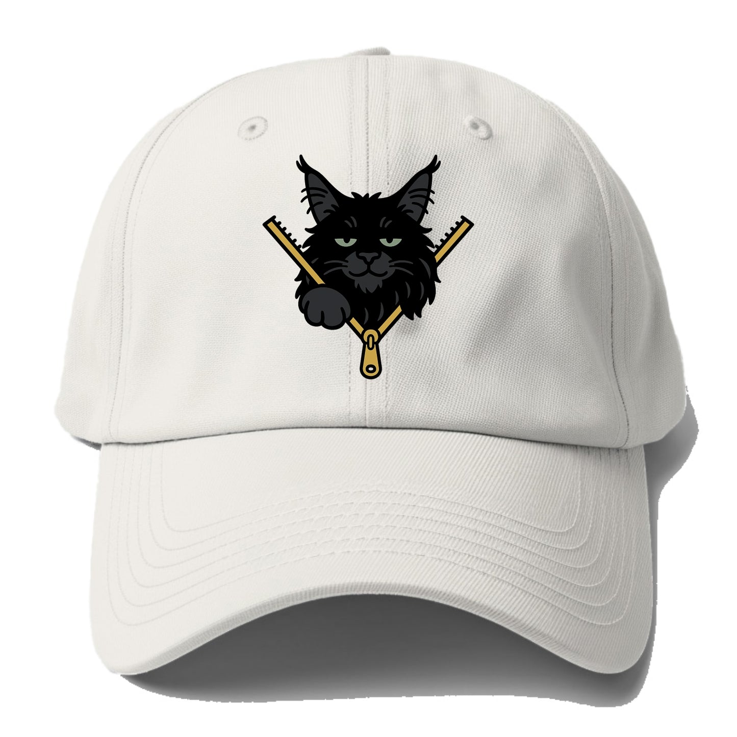 Black Maine Coon - Baseball Cap For Big Heads - Off White