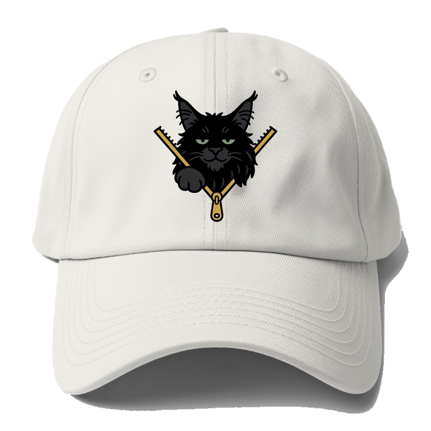 Black Maine Coon - Baseball Cap For Big Heads - Off White