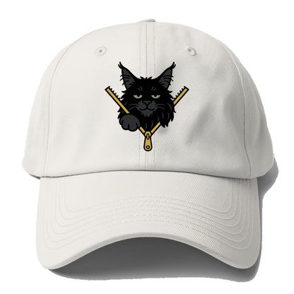 Black Maine Coon - Baseball Cap For Big Heads - Off White