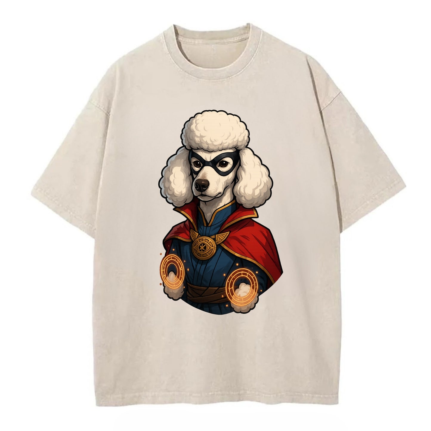 Poodle Doctor Strange  - Vintage T-shirt - Off White