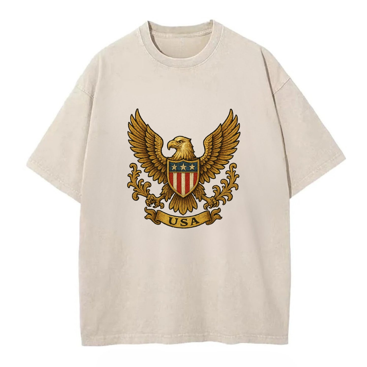 Usa Heritage Eagle 3 - Vintage T-shirt - Off White