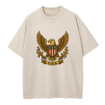 Usa Heritage Eagle 3 - Vintage T-shirt - Off White