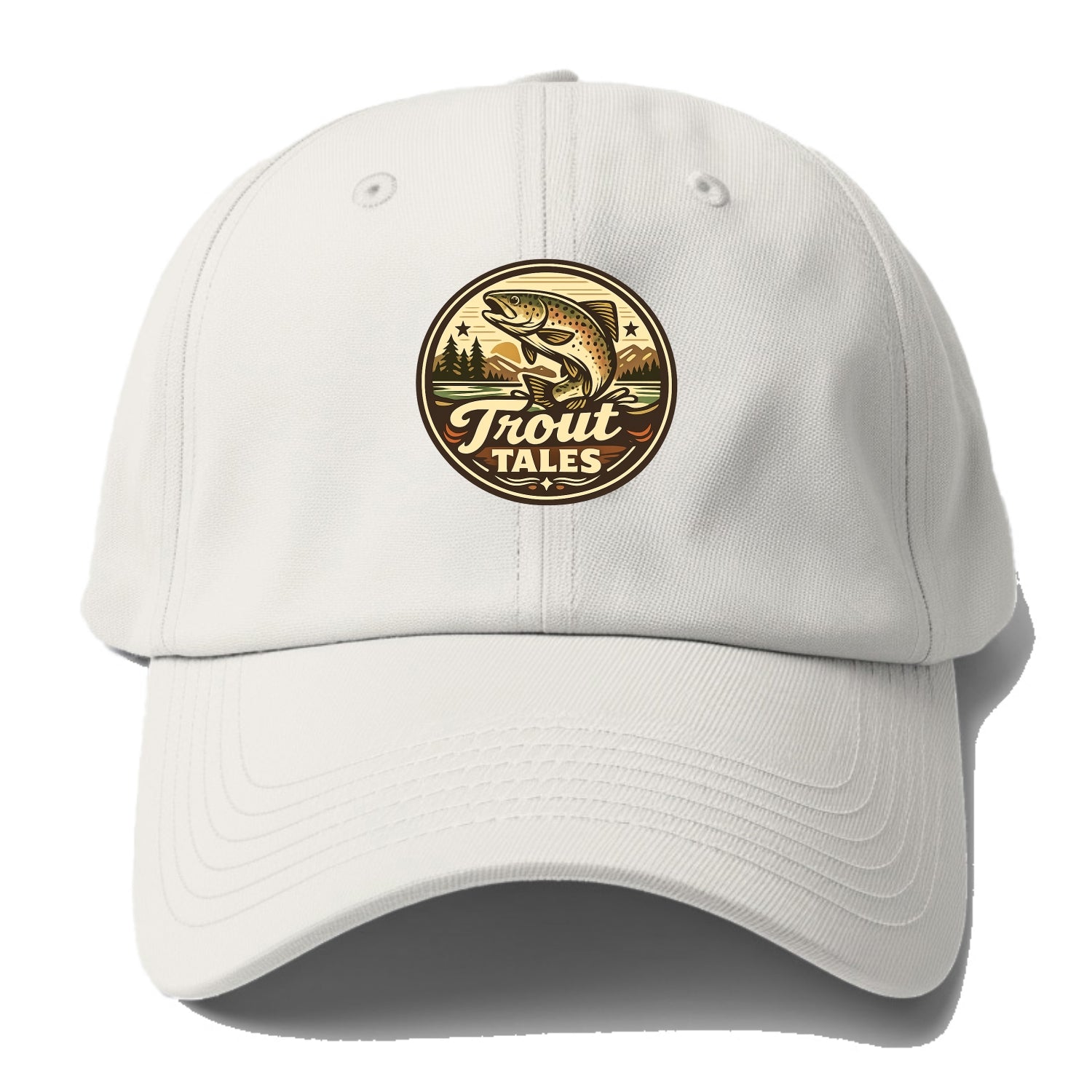 Trout Tales Adventure Emblem - Baseball Cap - Off White