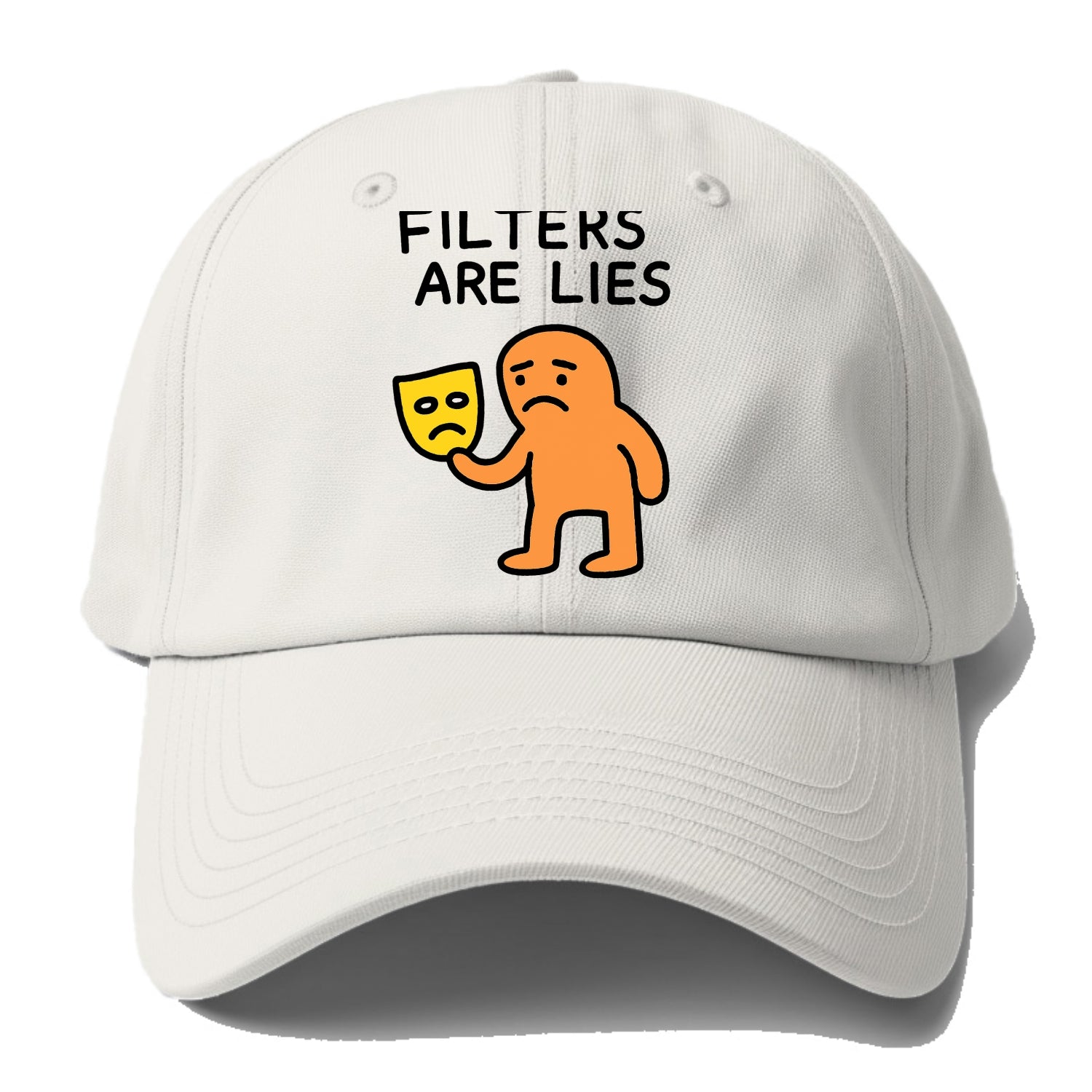 FILTERS ARE LIES | Mask arguing with face - Baseball Cap For Big Heads - Off White