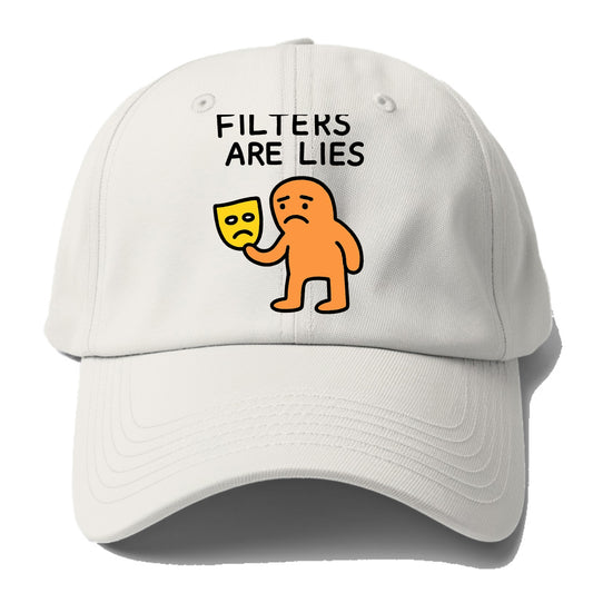 FILTERS ARE LIES | Mask arguing with face - Baseball Cap For Big Heads - Off White