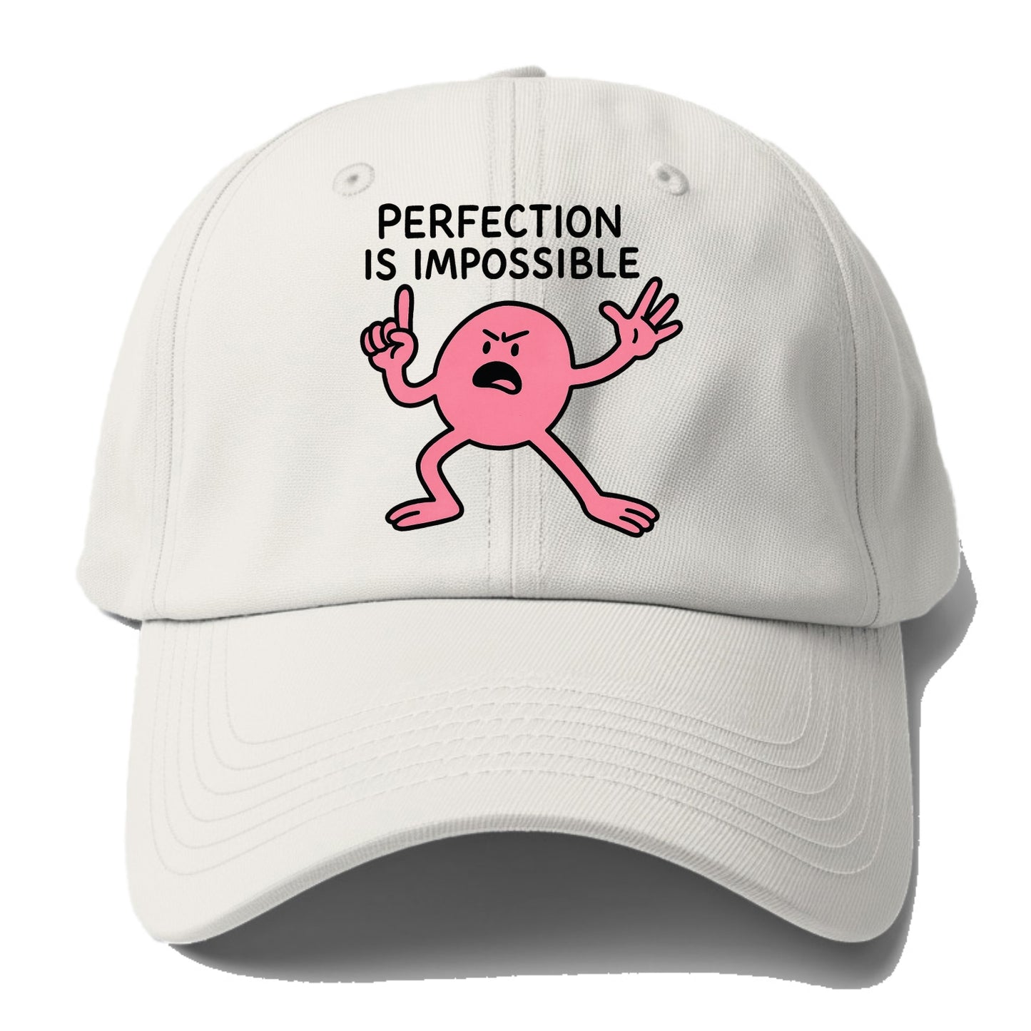 PERFECTION IS IMPOSSIBLE | Asymmetrical circle - Baseball Cap For Big Heads - Off White