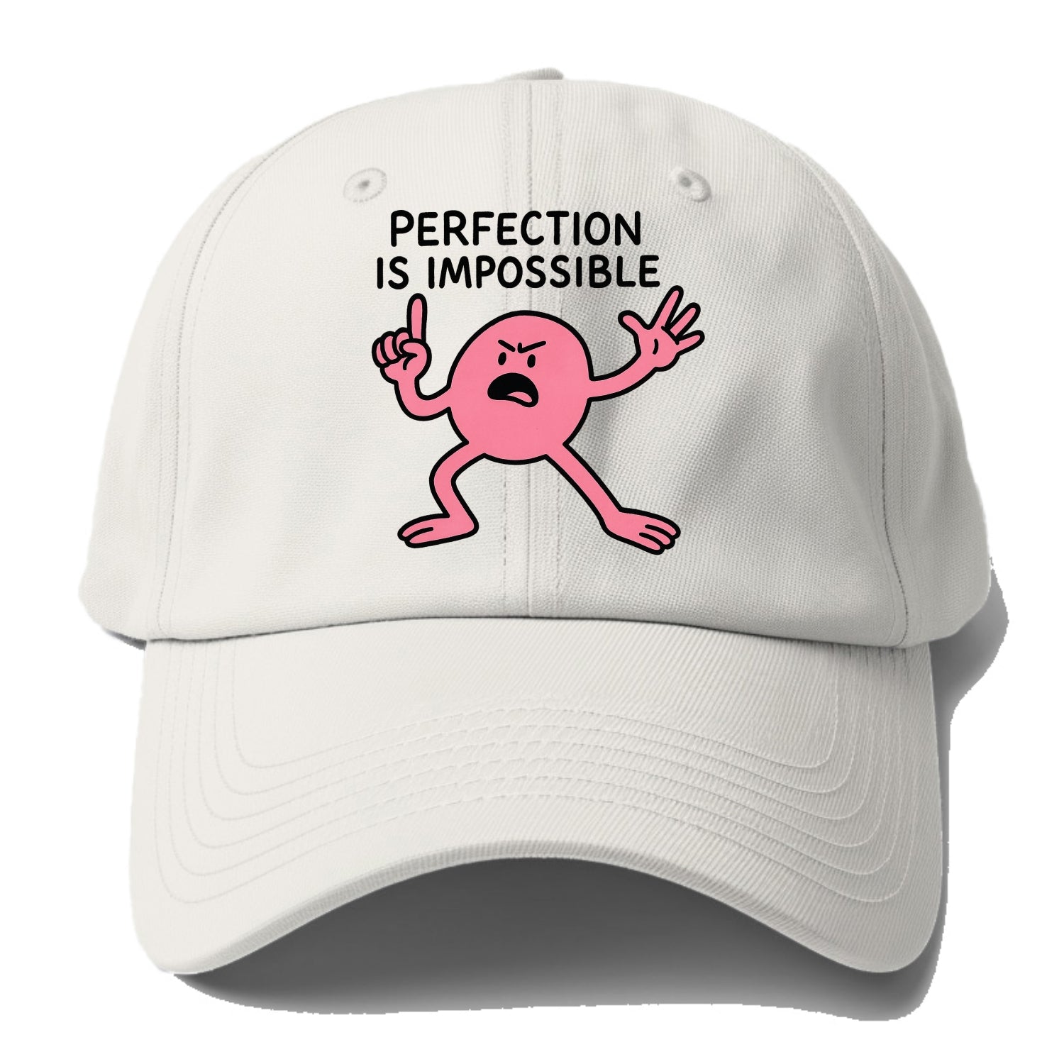 PERFECTION IS IMPOSSIBLE | Asymmetrical circle - Baseball Cap For Big Heads - Off White