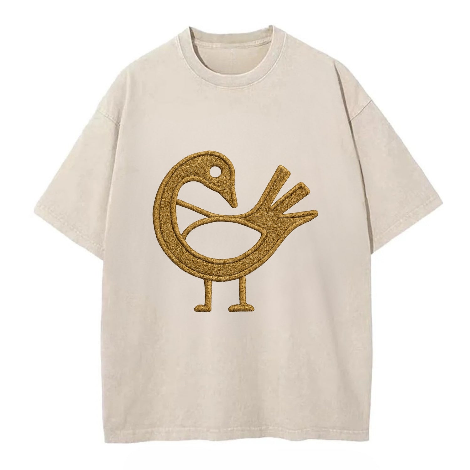 Adinkra Sankofa  - Vintage T-shirt - Off White