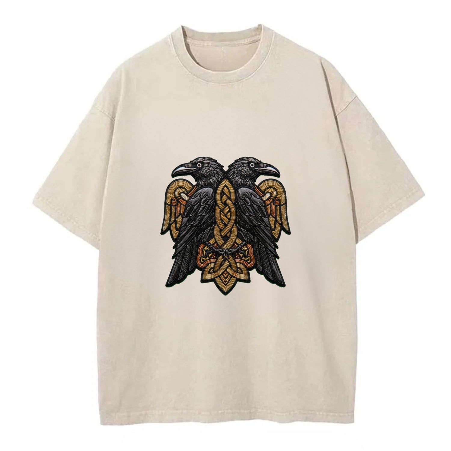 Odin's Ravens - Vintage T-shirt - Off White