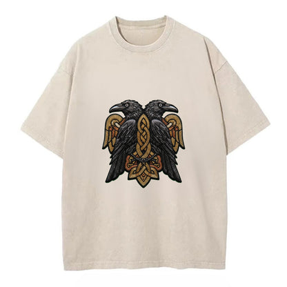 Odin's Ravens - Vintage T-shirt - Off White