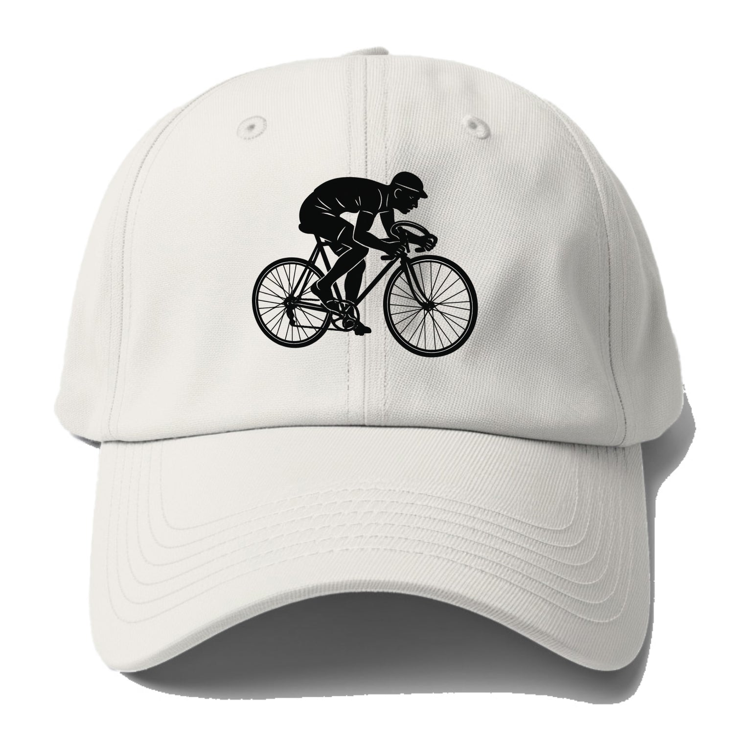 Cyclist sprinting in racing position - Baseball Cap For Big Heads - Off White